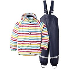 Комплект с полукомбинезоном Didriksons Slaskeman printed 502369 размер 130, 947 разноцветная полоска