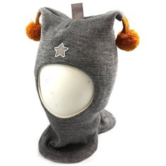 Шапка-шлем Kivat размер 1, серый/глиняный коричневый