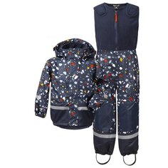 Комплект с полукомбинезоном Didriksons Boardman 503530 размер 90, синий/разноцветный