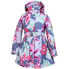 Парка Huppa размер 152, серый с принтом