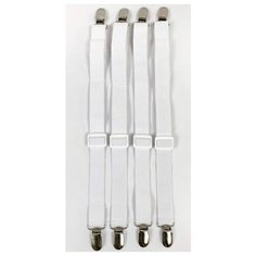 Держатели для простыни белые фиксаторы 4 шт, зажимы резинки для простыней Всё в дом