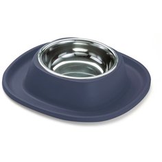 Миска металлическая Lilli Pet для животных на подставке, черничная