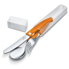 Набор из 3 столовых приборов VICTORINOX Swiss Classic: нож для овощей, вилка, ложка, оранжевый цвет Victorinox MR-6.7192.F9