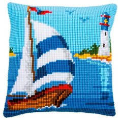 PN-0148418 Набор для вышивания подушки Vervaco Парусная лодка 40х40см