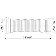Гибкая подводка для выпуска унитаза AlcaPlast A97