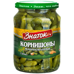 Огурцы корнишоны маринованные 3-6 см. (0,680 кг) стекло Знаток