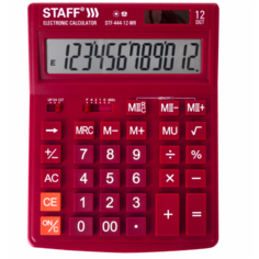 Калькулятор настольный STAFF STF-444-12 бордовый