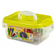 Пластилин в боксе ЮНЛАНДИЯ, 24 цвета, 500 г, скалка, 3 стека, 15 формочек, 105865