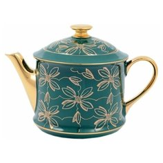 Заварочный чайник 400 мл Leander "Виндзор /Золотые цветы /зеленый" / 147230