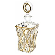 Графин для виски 800 мл Bohemia Jihlava "Ocean /С золотом" хрусталь Йиглава / 122541