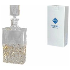 Графин для виски 1 л Bohemia Jihlava "NICOLETTE /Мрамор золотой" хрусталь Йиглава / 163833