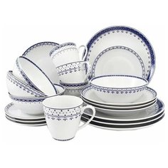 Набор посуды на 4 персоны 20 предметов Leander "Hyggelyne /Синие узоры" / 158492