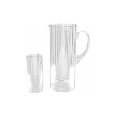 Набор для воды 7 предметов (кувшин 1,5 л + 6 стаканов) Crystalex CZ s.r.o. "Отводка золото" синяя упаковка / 111412