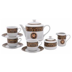 Чайный сервиз на 6 персон 15 предметов Leander "Сабина /Версаче /Шоколадная лента" / 158992