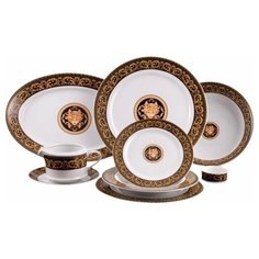 Столовый сервиз на 6 персон 24 предмета (без супника) Leander "Сабина /Версаче /Шоколадная лента" / 158991