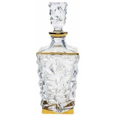 Графин для виски 900 мл Bohemia Jihlava "Glacier /С золотом" хрусталь Йиглава / 069110