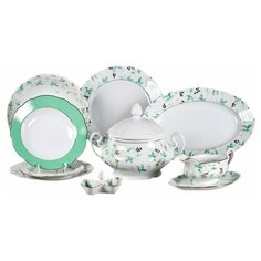 Столовый сервиз на 6 персон 25 предметов Leander "Мэри-Энн /Зеленые листья" / 157939