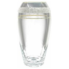 Ваза для цветов 29 см Rona "Цветочный узор на платине" / 018051