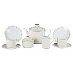 Чайный сервиз на 6 персон 15 предметов Leander "Сабина /Бежевое плетение" / 159130