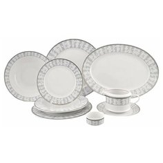 Столовый сервиз на 6 персон 24 предмета (без супника) Leander "Сабина /Серый орнамент" / 158942