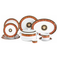 Столовый сервиз на 6 персон 25 предметов Leander "Сабина /Версаче /Красная лента" / 159108