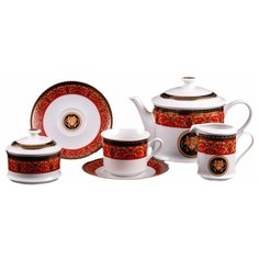 Чайный сервиз на 6 персон 15 предметов Leander "Сабина /Версаче /Красная лента" / 159109