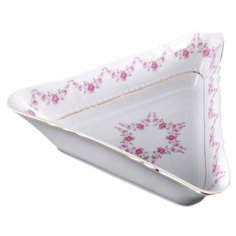 Салатник 21 см треугольный Leander "Соната /Розовый цветок" / 084185