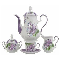 Кофейный сервиз на 6 персон 15 предметов (150 мл) Leander "Мэри-Энн /Фиалка" / 157763
