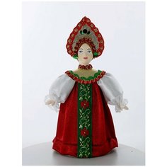 Кукла сувенирная фарфоровая. Девичий праздничный костюм. Центр. Россия. Потешный промысел
