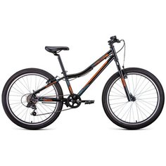 Подростковый горный (MTB) велосипед FORWARD Titan 24 1.2 (2021) черный/ярко-оранжевый 12" (требует финальной сборки)