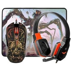Мышь игровая Defender Nemesida MHP-128, в комплекте игровая гарнитура, игровой ковер