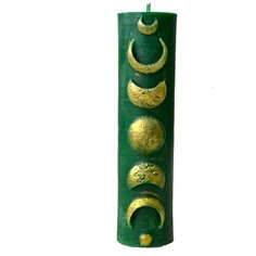 Свеча из воска "Триединая луна" зеленая