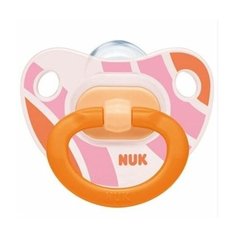 Пустышка NUK Happy Days Полоски розовые силикон 18-36м + контейнер
