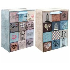 Пакет подарочный бумажный 17,8x22,9x9,8см Veld-co "В стиле прованс", ламинированный, 12шт. (63730)