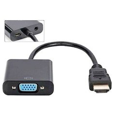 Видео адаптер HDMI на VGA Premier 5-983A 19M-15F плюс аудио 3.5 мм плюс microUSB питание, чёрный