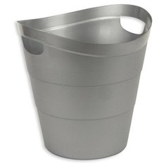 Корзина для бумаг 12л Uniplast, круглая цельная, пластик, серая Юнипласт