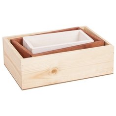 Ящик Дарите счастье набор 3 в 1 с шильдиком Дари улыбки бежевый/белый/коричневый