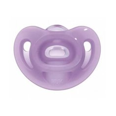 Пустышка NUK Sensitive силикон 0-6м + контейнер, фиолетовый