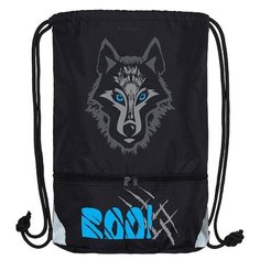 Мешок для обуви двухсекционный черный "взгляд зверя.волк" 37 х 48 см Bruno Visconti