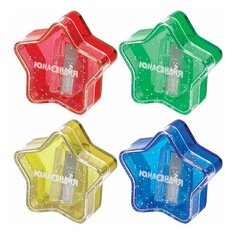 Точилка ручная пластиковая Юнландия "Звездочка" (1 отверстие, с контейнером) 24шт. (228453)