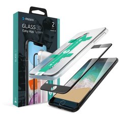 Защитное стекло Deppa 3D Full Glue Easy App для Apple iPhone SE, 0.3 мм, черная рамка