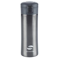 Термокружка Stinger, 0,35 л, сталь/пластик, чёрный глянцевый, 8,4 x 7 x 21,2 см