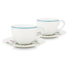 Набор из 2-х чашечек для эспрессо с блюдцем Pip Studio Jolie Dots Gold, 120 мл, 51.004.118