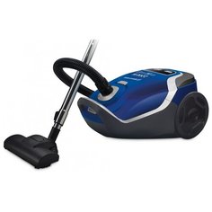 Пылесос мешковый BRAYER BR4222, 2200 Вт, LCD дисплей, сила всасывания 450, ёмкость мешка 4л, Hepa фильтр, шнур 5 м, синий/черный