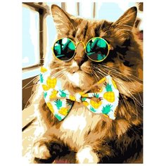 LORI Раскраска по номерам Модный котик 28.5x38 см