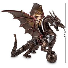 Статуэтка в стиле Стимпанк Дракон с шаром WS-296 113-904129 Veronese