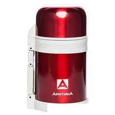 Термос "Арктика" с широким горлом универсальный 202-800 красный, 0.8 л (нержавеющая сталь, цвет красный, горловина 7 см)