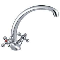 Смеситель для кухни LEDEME литой излив, крест, керамика L4219-2