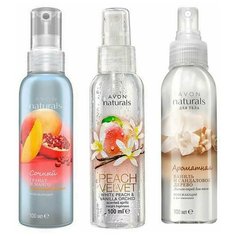 AVON Naturals Набор спреев для тела 3*100 мл ( Спрей для тела "Гранат и манго"+ Спрей для тела "Белый персик и ванильная орхидея"+ Спрей для тела "Ваниль и сандаловое дерево") без коробки