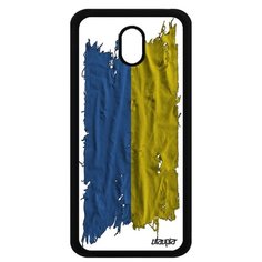 Чехол на смартфон Samsung Galaxy J3 2017, "Флаг Украины на ткани" Страна Государственный Utaupia